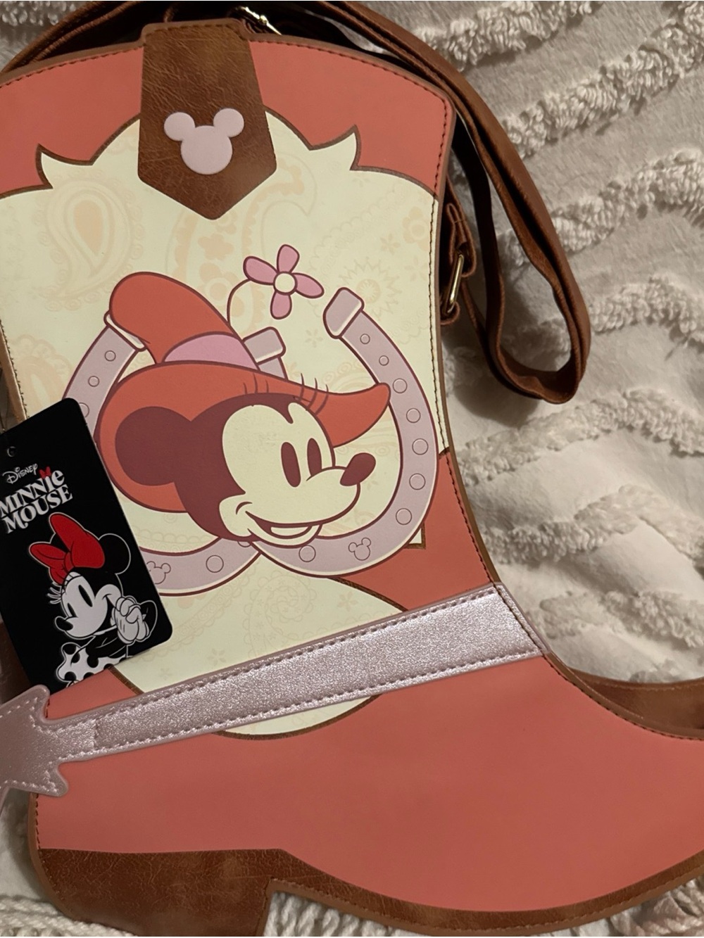 Minnie Mouse Classic Giddyup Cowgirl Boot 11.6" Crossbody Bag